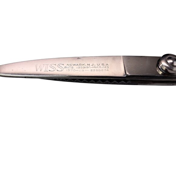 Vintage Wiss Pinking Shears 9" Sewing Newark USA Made 1942-1950 Zig Zag Scissors - Picture 3 of 8